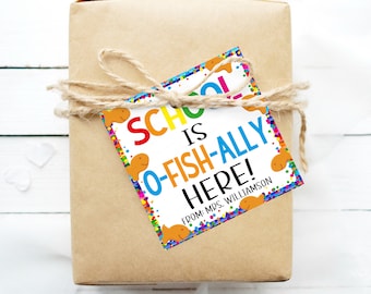 Back to School Goldfish Gift Tags, School is O-fish-ally Here, Goldfish ...