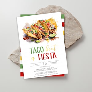 Fiesta Party Invitation, Taco Bout A Fiesta Invite, Fiesta Birthday Celebration, Taco Bar Mexican Themed Party, Editable Printable Template
