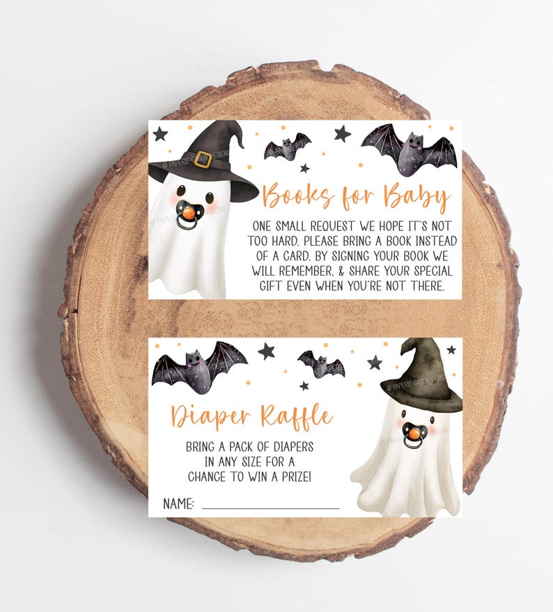 Halloween Baby Shower Invitation Bundle Invite Diaper Raffle Ticket Halloween Baby Shower Invitation Bundle Invite Diaper Raffle Ticket