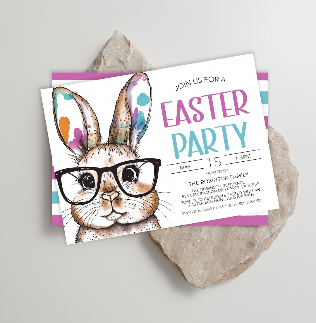 Easter Party Invitation, Easter Egg Hunt Invite, Kids Easter Party ...