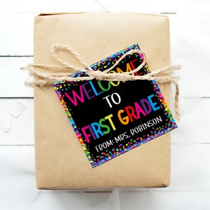 Welcome To First Grade Gift Tag, Gift For Students, Back To School, 1ST First Day, Welcome Packet Tag, Editable Printable Instant Download