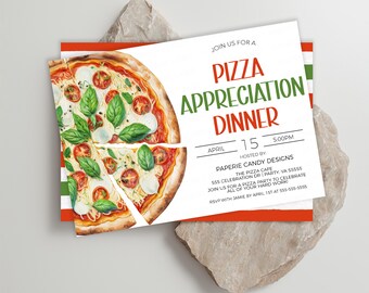 Pizza Appreciation Invitation, Pizza Party Invite, Client Staff Employee Office Volunteer Thank You Appreciation Editable Printable Template