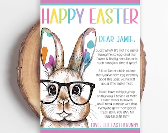 Letter From The Easter Bunny, Editable Easter Bunny Letter, Kids Easter Morning Surprise, Easter Egg Basket Hunt Game Hoppy Easter Printable