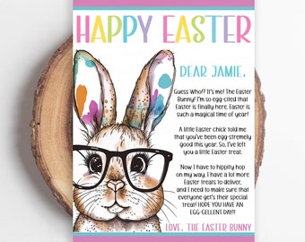 Letter From The Easter Bunny, Editable Easter Bunny Letter, Kids Easter Morning Surprise, Easter Egg Basket Hunt Game Hoppy Easter Printable