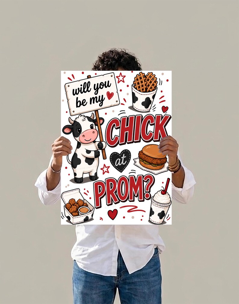 Chicken Promposal Prom Poster, Be My Chick at Prom Printable Prom Sign ...