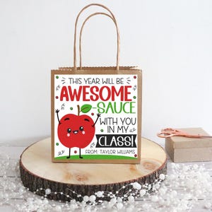 Cadeaukaartje appelmoes, geweldige saus terug naar school, knijpzakje appelmoes, cadeau voor leraar studenten, eerste dag cadeau, bewerkbare afdrukbare