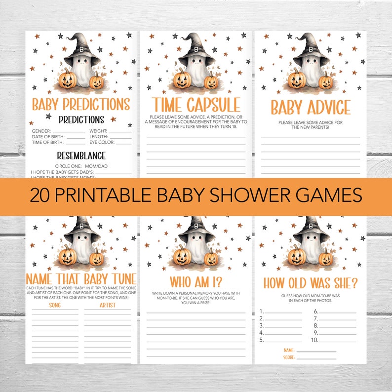 Halloween Baby Shower Games 20 Printable Baby Shower Game A - Etsy
