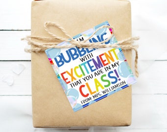 Back To School Bubbles Gift Tags, Bubbling With Excitement, First Day Of School Gift For Students Classmates, Bubble Toy Poppin, Printable