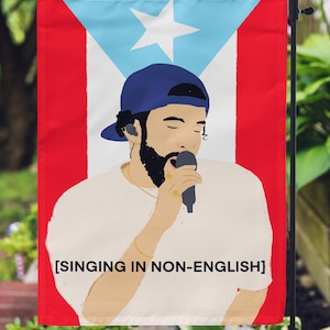 Bad Bunny Flag - Singing in non-english - spanish - latino - grammy performance - puerto rico