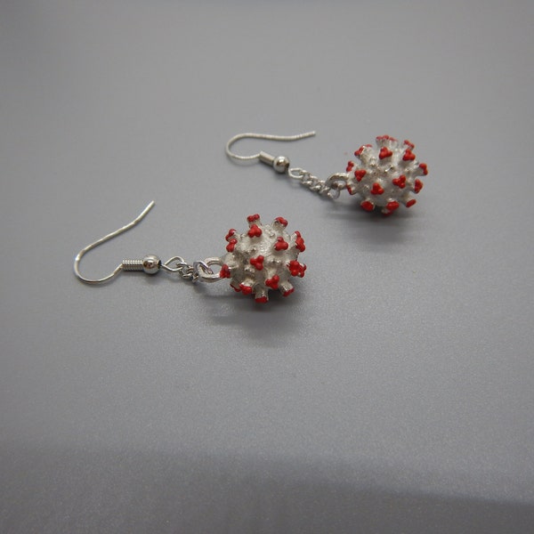 Covid 19 Dangle Full Sphere Earrings