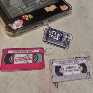 Dust plug charms, kindle, phone, bookish, Gift, Present, Halloween, reader, book gift, Accessories, spooky, movies, horror