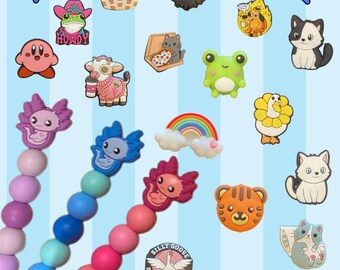Custom Crochet Hook, Silicone Beaded Crochet Hook, Personalized Crochet Gift, Cute Animal Crochet Hook, Ergonomic Hook, Crochet Lover Gift