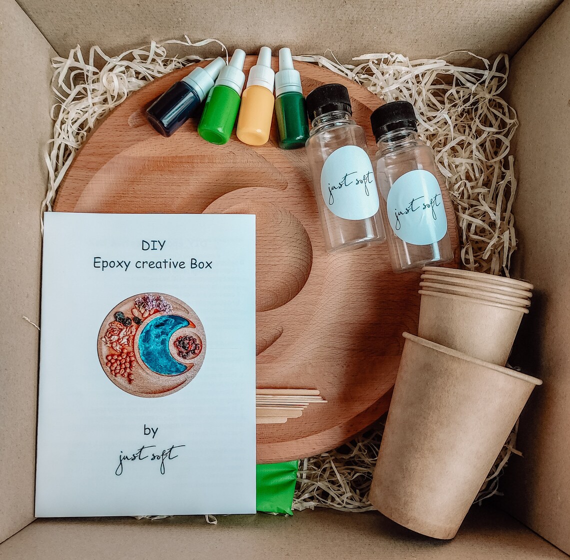 Epoxy resin art craft kits for adults DIY kit box wooden Etsy