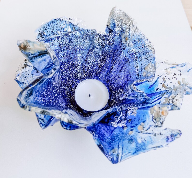 Epoxy resin art candle holder ocean wave candlestick crash Etsy