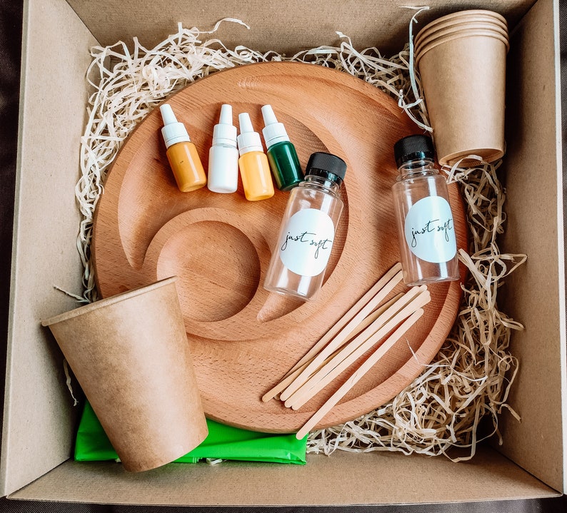 Epoxy resin art DIY craft kits DIY kit box serving round plate Etsy