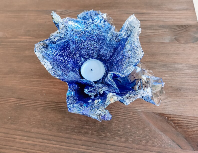 Epoxy resin art candle holder ocean wave candlestick crash Etsy