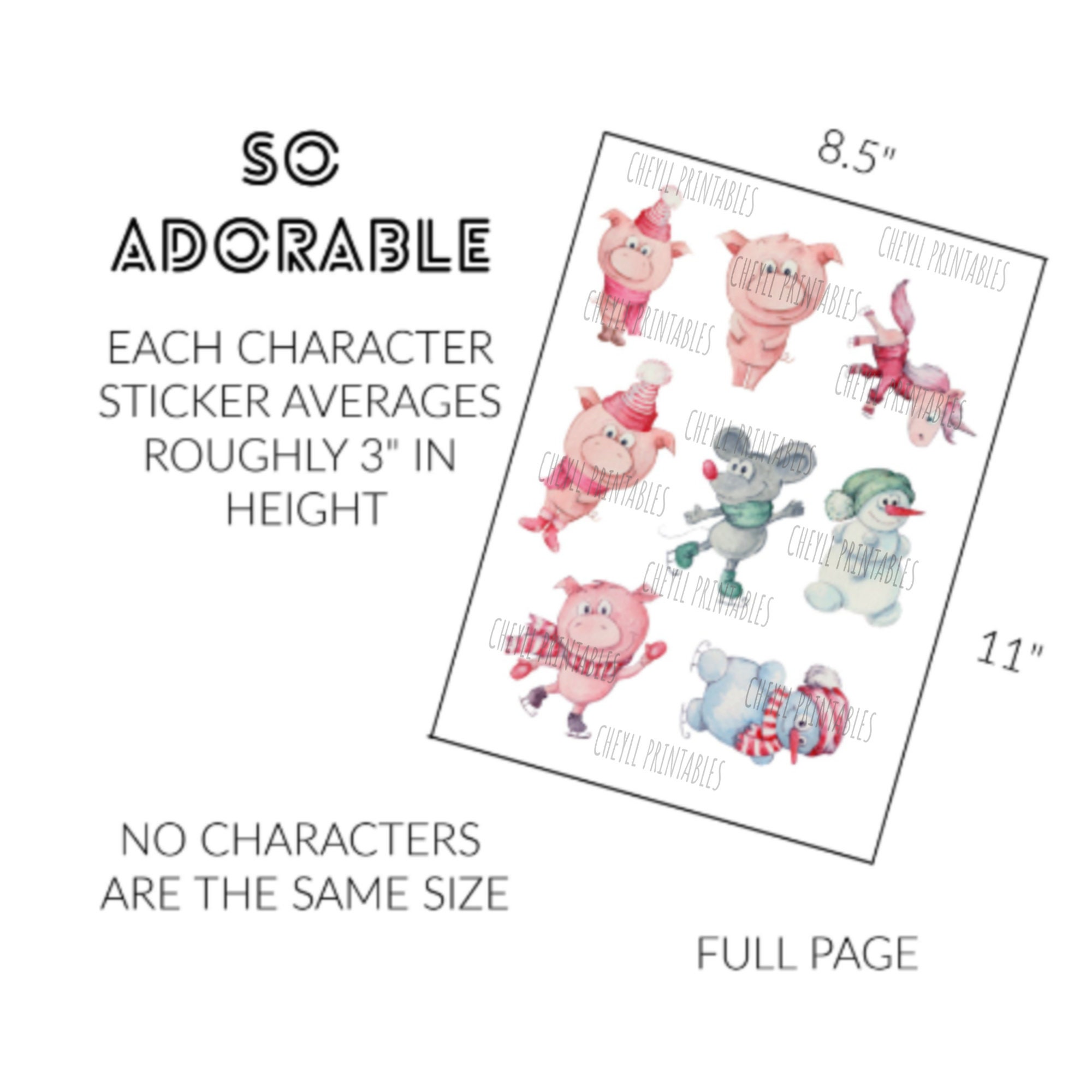 stickers printable digital christmas stickers everyday etsy