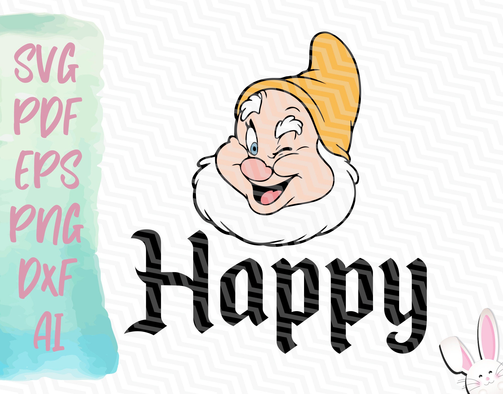 Seven Dwarfs Happy SVG Instant Download Svg Pdf Eps Png Etsy UK