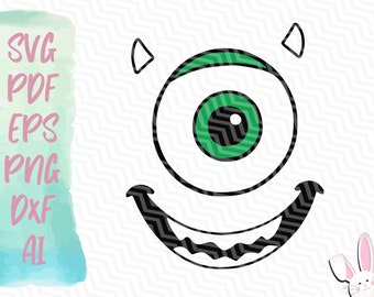 Mike Wazowski Cute Face SVG | Instant Download | Svg Pdf Eps Png Dxf Ai | Monsters University Costume Diy | Mike Wazowski Halloween Costume