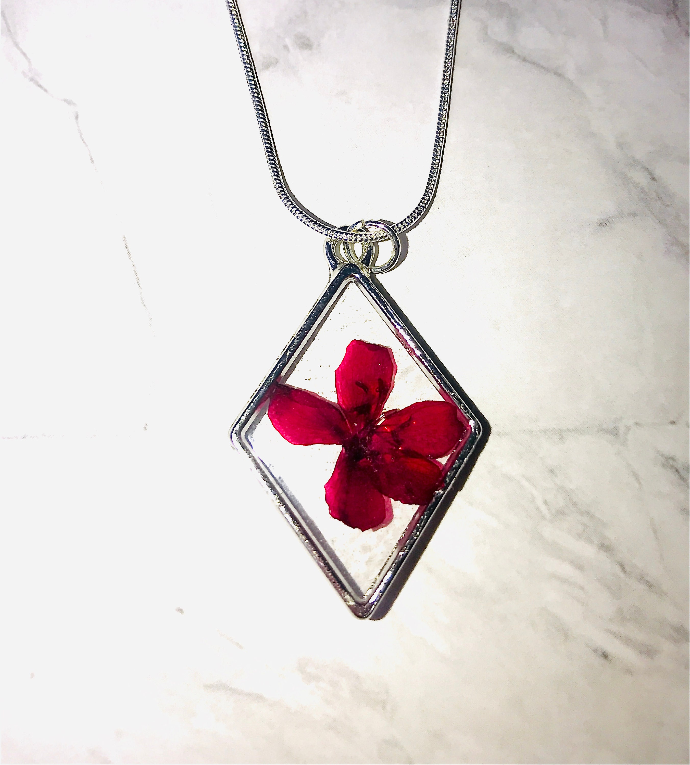 Natural Red Flower Necklace