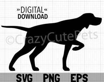 Aanwijzer Silhouet Digitale Download SVG EPS PNG Bestanden Wijzende Vogel Hond Jachthondenras