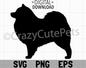 Samoyed Dog Silhouette SVG EPS PNG Digital Download Dog Breed Shape Files for Cricut Cutter and More