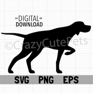 Aanwijzer Silhouet Digitale Download SVG EPS PNG Bestanden Wijzende Vogel Hond Jachthondenras