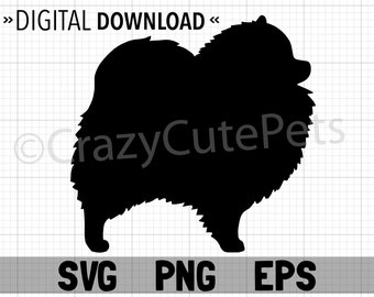 Pomeranian Silhouette Digital Download SVG PNG EPS Files Dog Breed Shape for Cricut Cutter and More