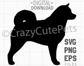 Alaskan Malamute Silhouette Digital Download SVG EPS PNG Files Dog Breed Shape for Cricut Cutter and More