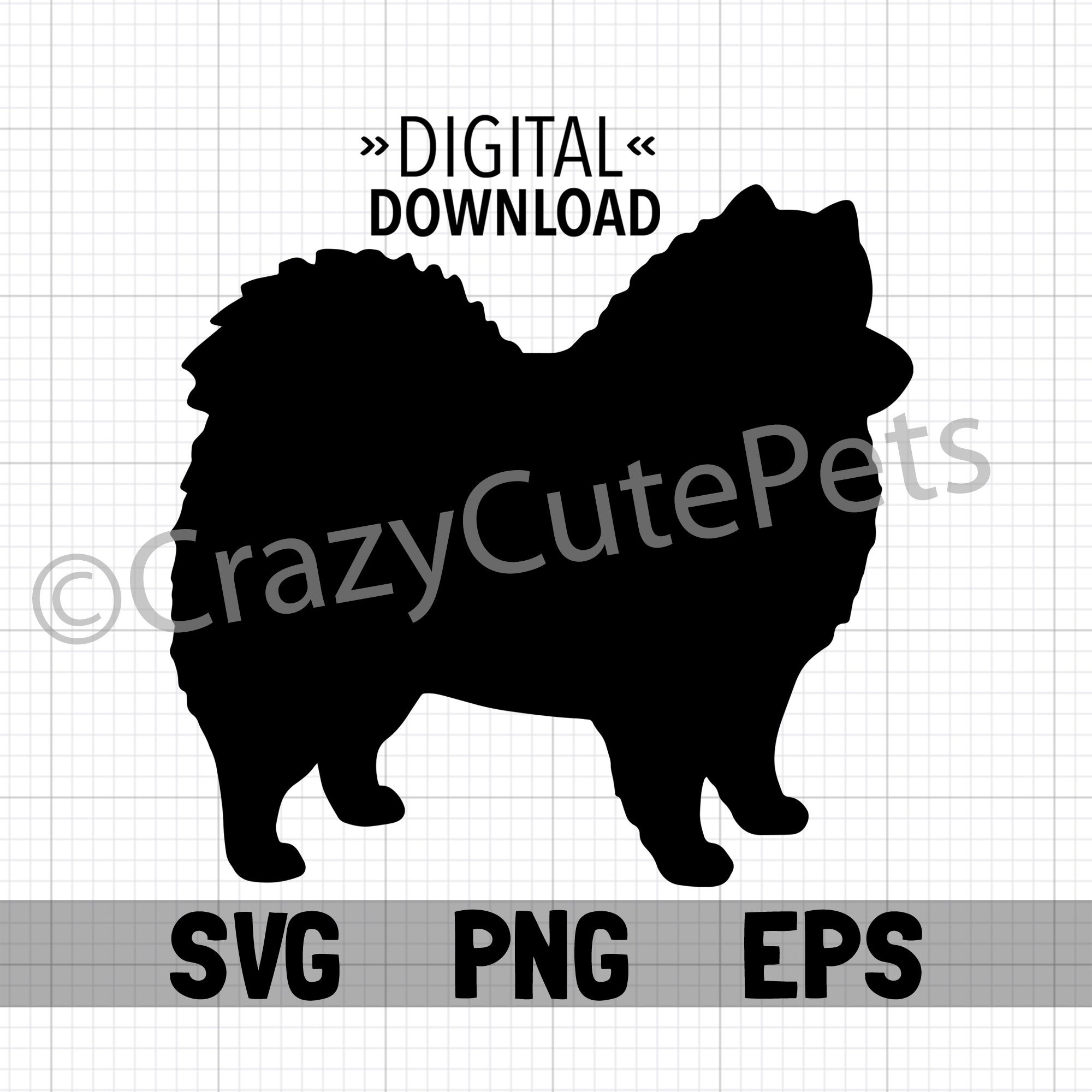 American Eskimo Dog Eskie Silhouette Digital Download SVG PNG | Etsy