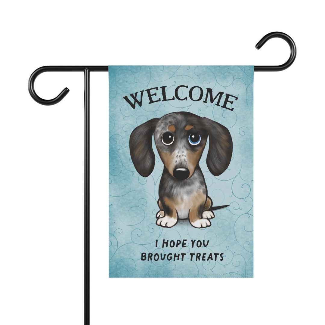 Dapple Dachshund Garden Flag Merle Dachshund Cute Dog Yard Etsy