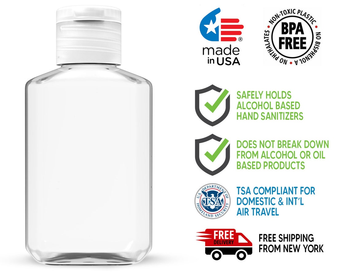 75 Empty Hand Sanitizer Bottles Clear 2oz 60ml 5 Etsy