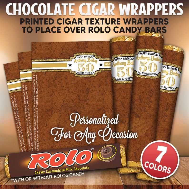 DIGITAL FILE - Made to Order - Chocolate Cigars Party Favors, Birthday ...