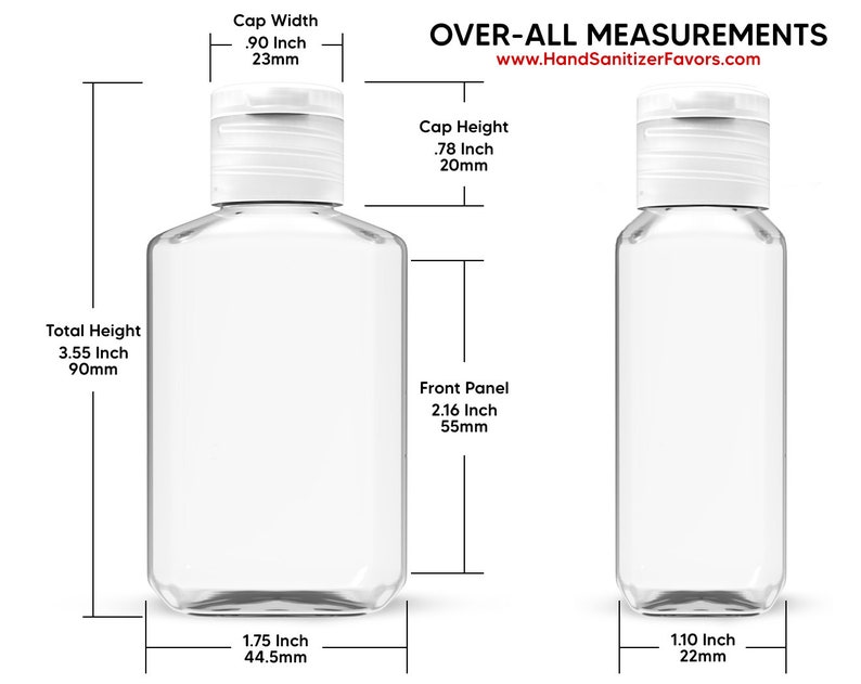 100 Empty Hand Sanitizer Bottles Clear 2oz 60ml Perfect Etsy