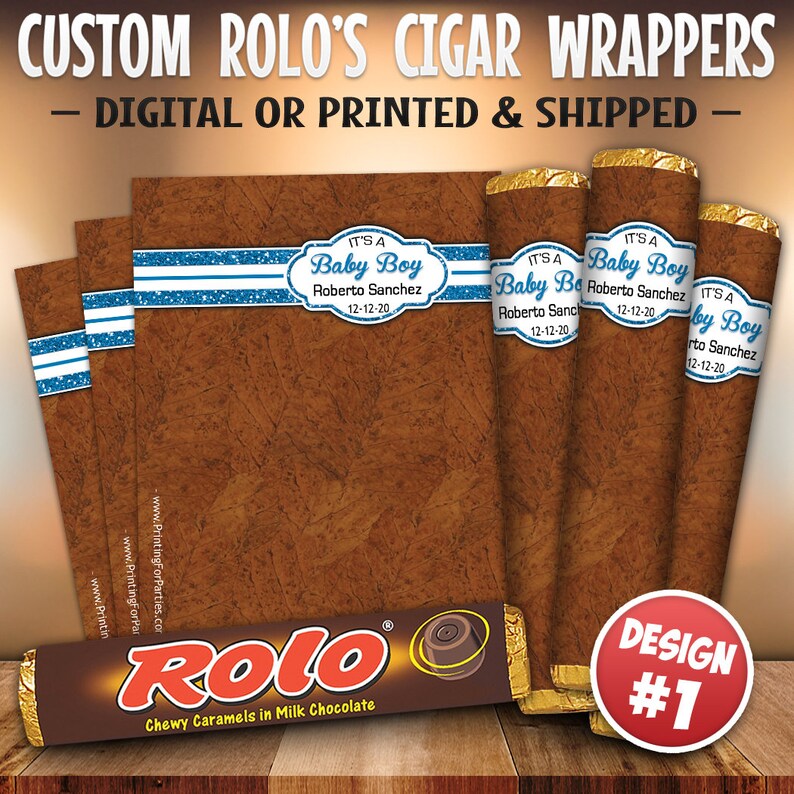 Personalized It's A Boy Chocolate Cigar Favor Wrappers for Etsy