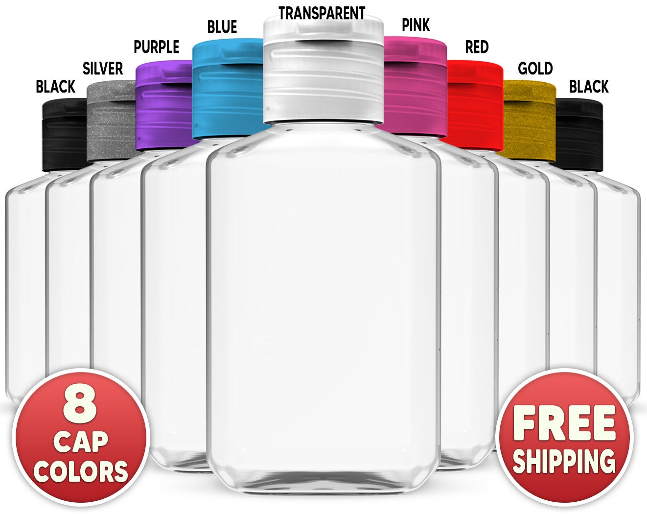 50 Empty Hand Sanitizer Bottles Clear 2oz 60ml Perfect Etsy