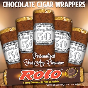 DIGITAL FILE - Made to Order - Chocolate Cigars Party Favors, Birthday, Bachelor Party, Groomsmen, Baby Shower, Business, Wedding, Bridal