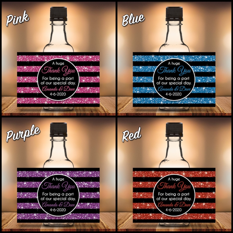 Mini Liquor Bottle Labels Mini Liquor Bottles Faux Glitter Etsy