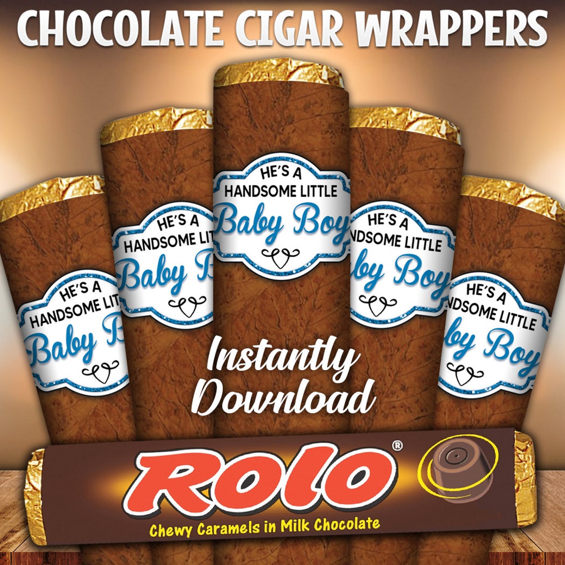 Instant Digital File - It's A Boy Chocolate Cigar Favor Wrappers for ...