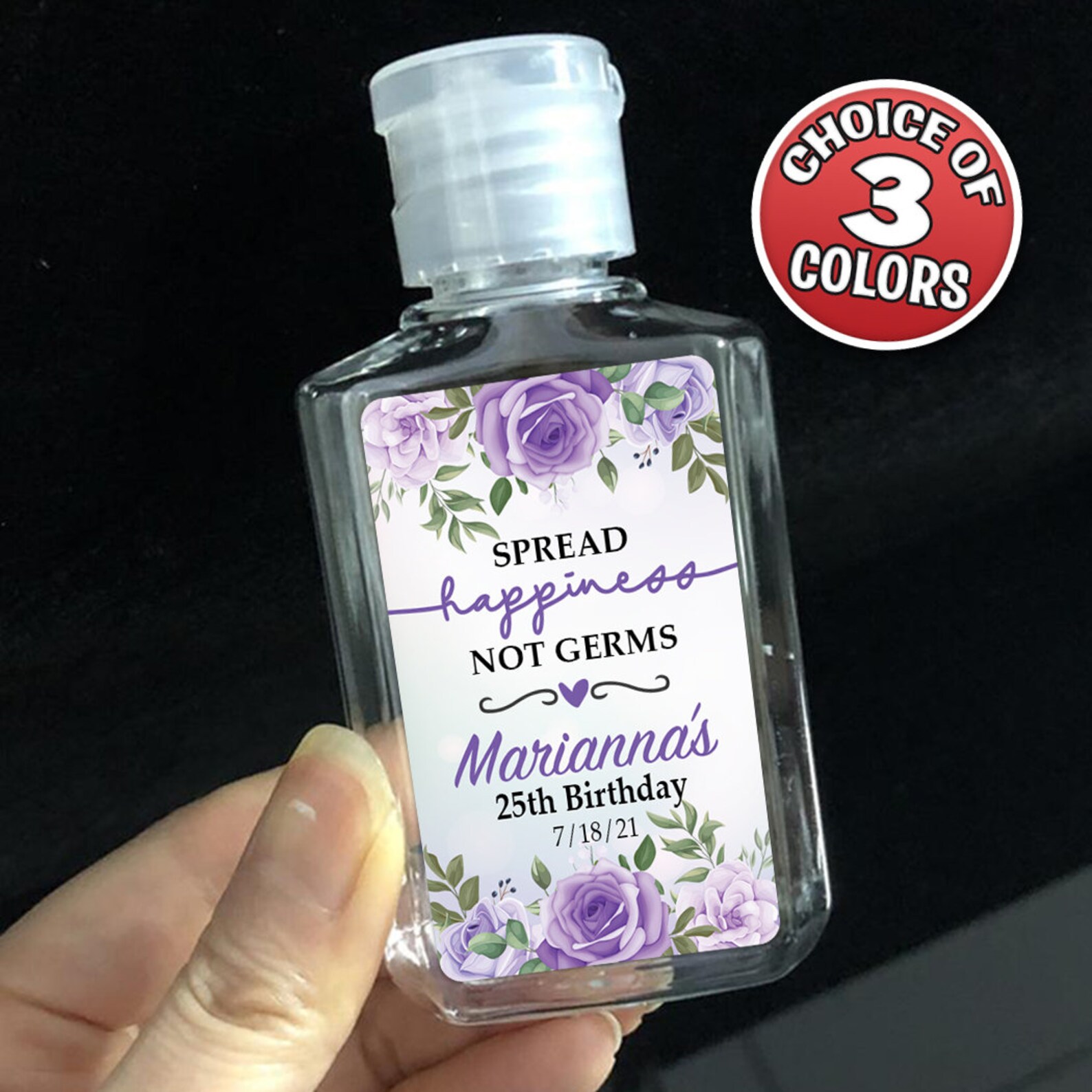 Hand Sanitizer Labels For Birthday Favors Personalized Etsy