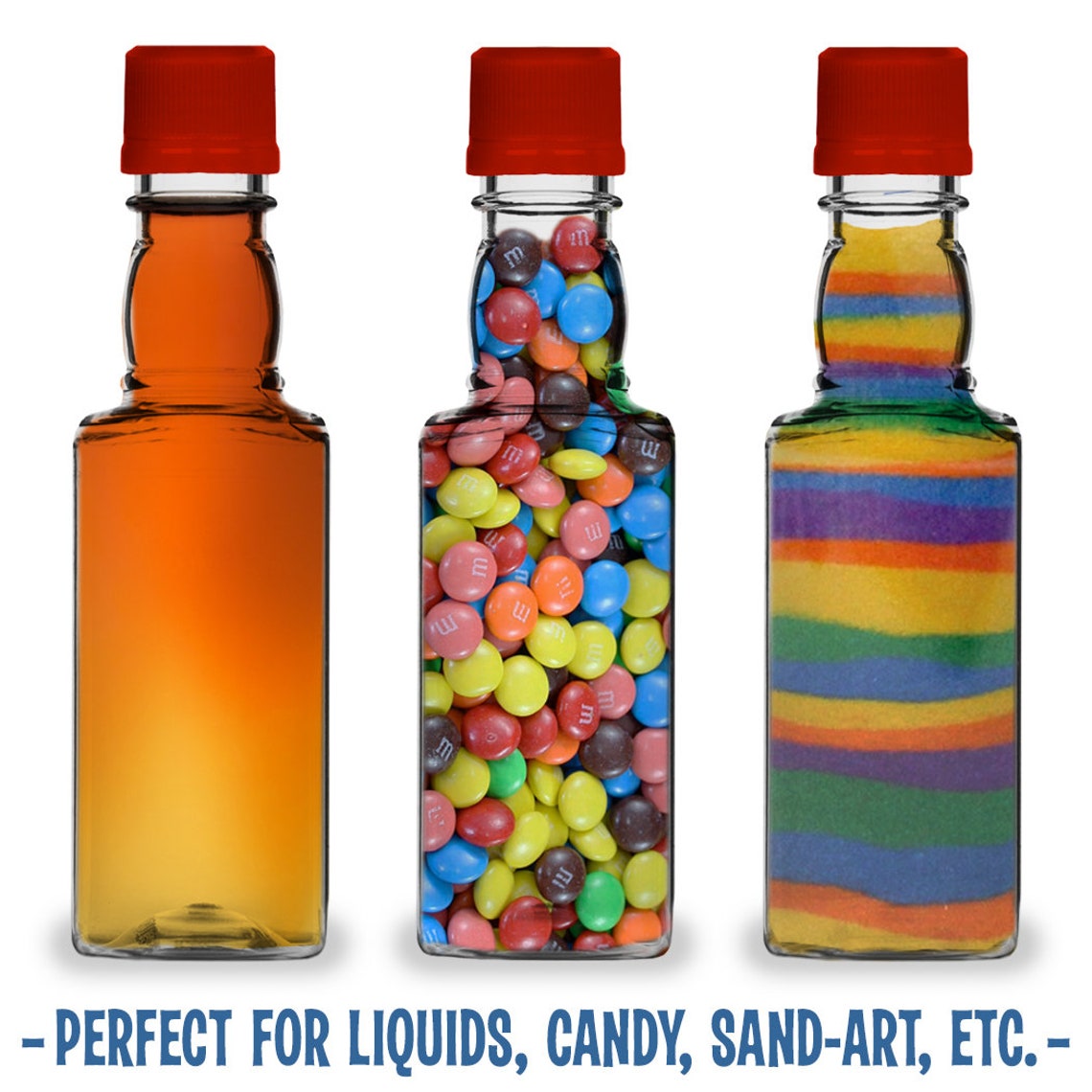 12 Square Mini Liquor Bottles 50ml Small Empty Plastic Mini Etsy