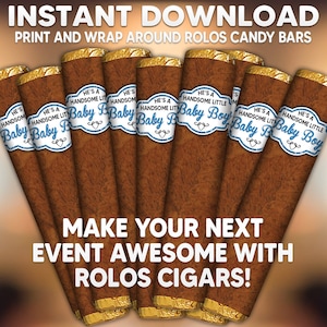 Instant Digital File - It's A Boy Chocolate Cigar Favor Wrappers for ...