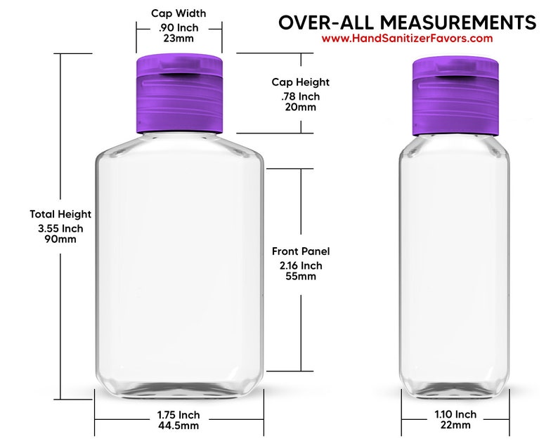 10 Empty Hand Sanitizer Bottles Clear 2oz 60ml Perfect Etsy