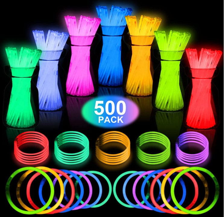 ColorHome Glow Sticks Bulk - 24 Pcs LED Foam Sticks Glow Batons with 3 Modes Flashing Effect, Glow in The Dark Party Supplies