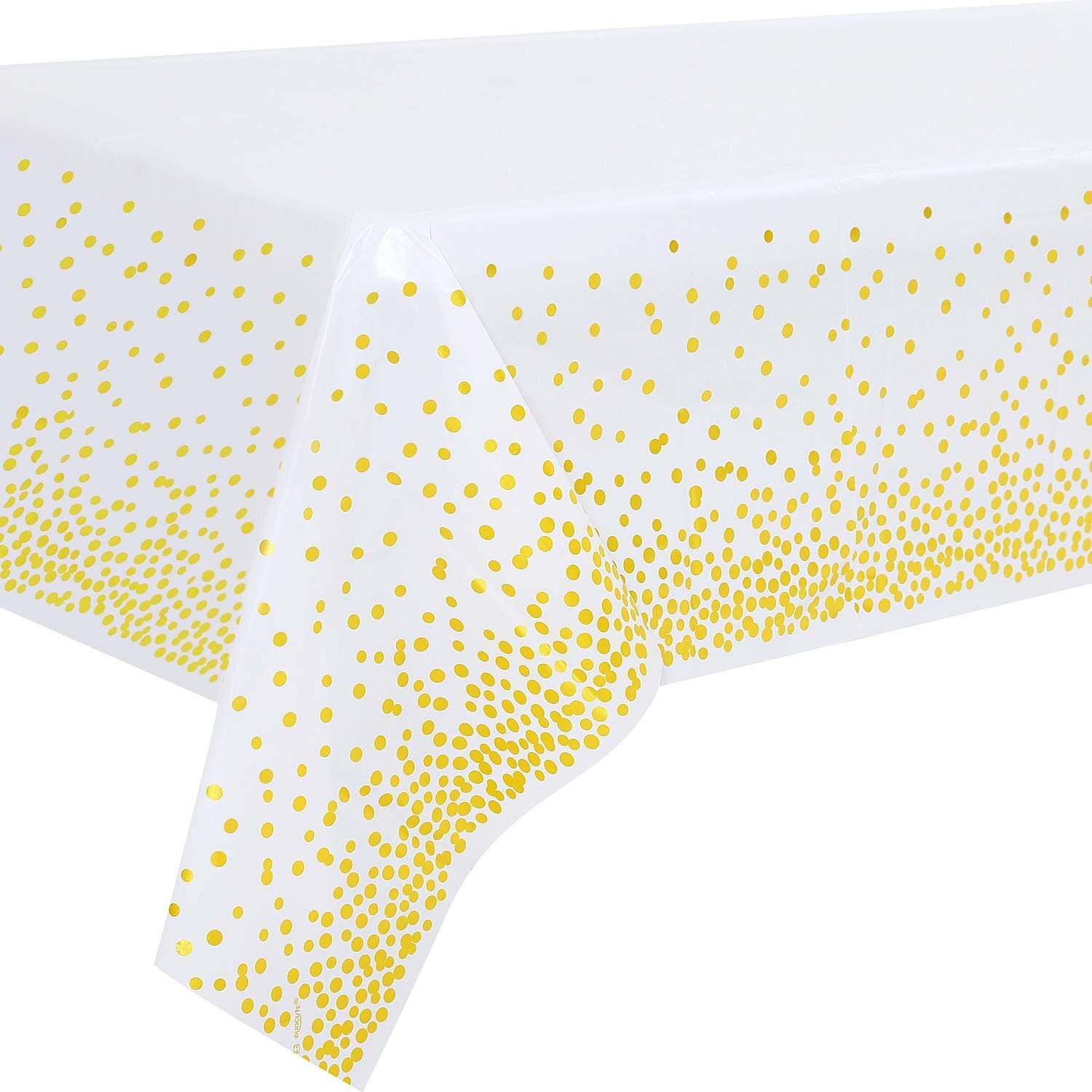 2 Pack White and Gold Disposable Party Tablecloth Rectangle Etsy