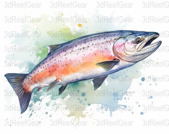 King Salmon Watercolor - Digital Download