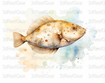 Flounder Watercolor - Digital Download