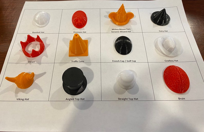 Puede incluir: Una colecci&oacute;n de 12 sombreros diferentes impresos en 3D, que incluyen una gorra de b&eacute;isbol, un sombrero de bombero, orejas de Mickey Mouse, un sombrero de hada, una corona, un cono de tr&aacute;fico, una gorra francesa, un sombrero de vaquero, un sombrero vikingo, un sombrero de copa angulado, un sombrero de copa recto y un cerebro.