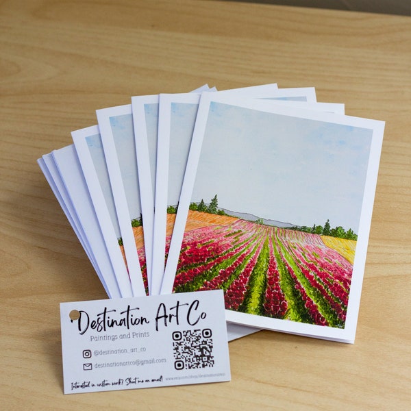 Tulip Fields Blank Card 5 Pack | Note Cards with Envelopes