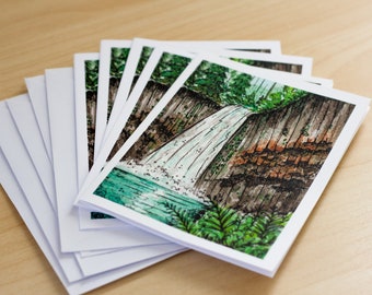 Abiqua Falls Oregon Blank Card 5 Pack | Note Cards with Envelopes